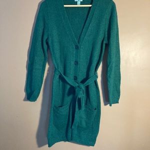 Louie Lucie kid mohair alpaca blend green cardigan